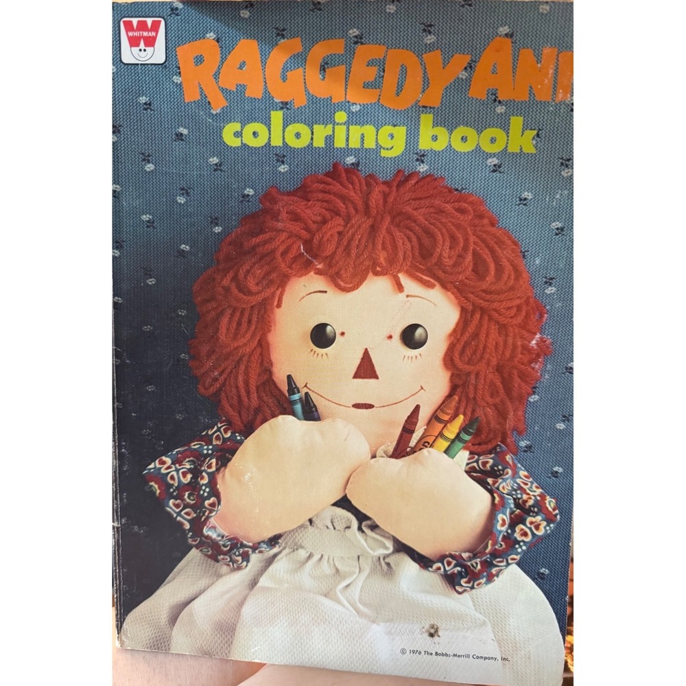 Vintage 1976 Raggedy Ann Coloring Book Whitman Bobbs-Merrill Collectible